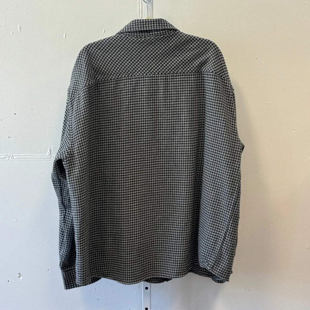 Goodfellow & Co Mens XXL Houndstooth‎ Cotton Button Down Shirt Shacket Casual